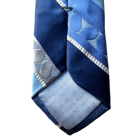 Nicole Miller NY Bartender All Silk Tie MARTINI Glass Blue Stripe Novelty 60" - Picture 5 of 9